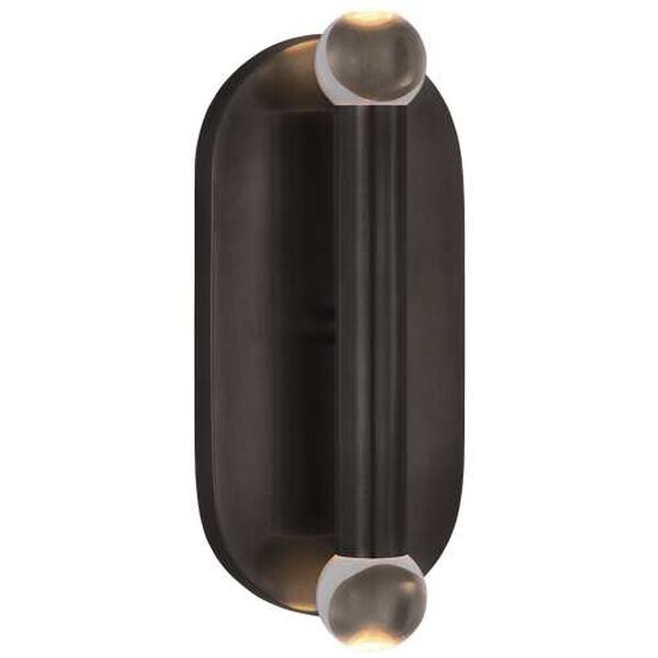 Rousseau Bronze Two-Light LED Medium Bath Sconce with Clear Glass by Kelly Wearstler, image 1