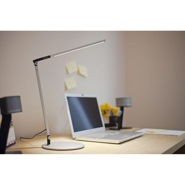 Z-Bar Silver Warm Light LED Solo Mini Desk Lamp with Two-Piece Desk Clamp, image 2