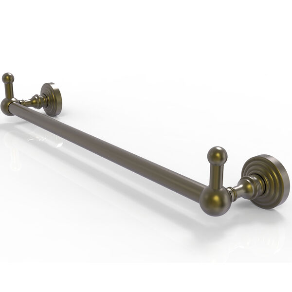 Waverly Place Antique Brass 30-Inch Towel Bar with Integrated Hooks, image 1