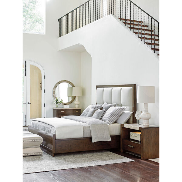 Laurel Canyon Brown and Beige Casa Del Mar Upholstered King Bed, image 4