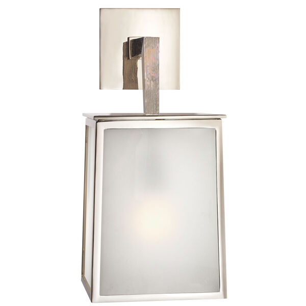 Ojai Large Sconce in Polished Nickel with Frosted Glass by Barbara Barry, image 1
