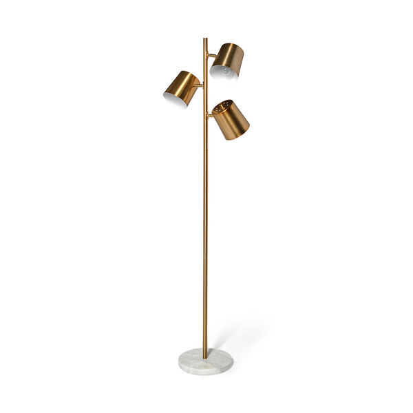 Sanders Gold 62-Inch Height Three-Light Floor Lamp, image 1