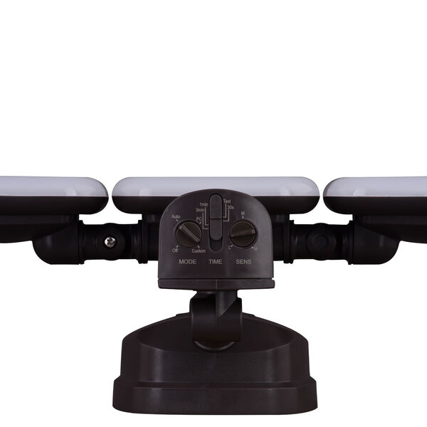 Theta Bronze Three-Light Outdoor Motion Sensor Adjustable Integrated LED Security Flood Light, image 4