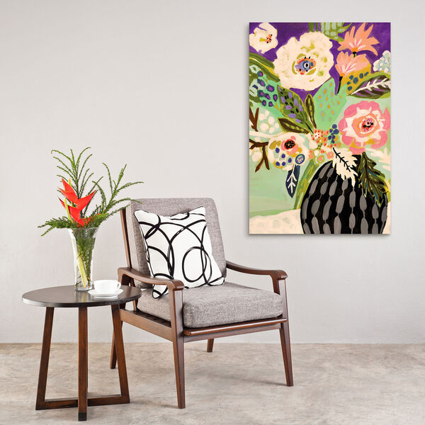Fresh Flowers in Vase I Frameless Free Floating Tempered Glass Wall Art, image 4
