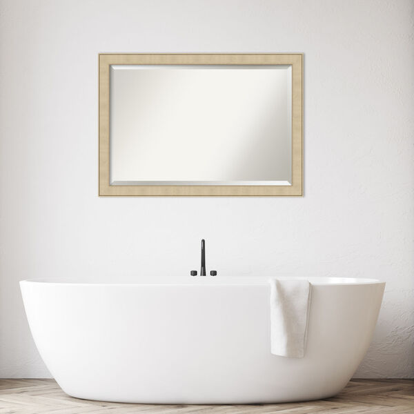 Honey and Silver 40W X 28H-Inch Bathroom Vanity Wall Mirror, image 3