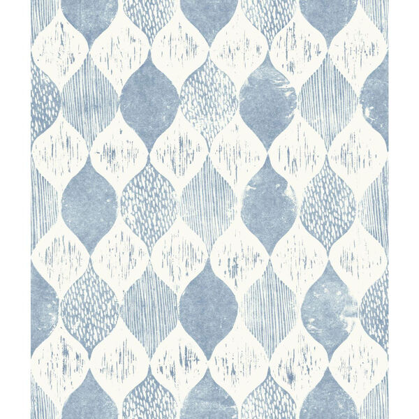 Woodblock Print True Blue Wallpaper, image 1