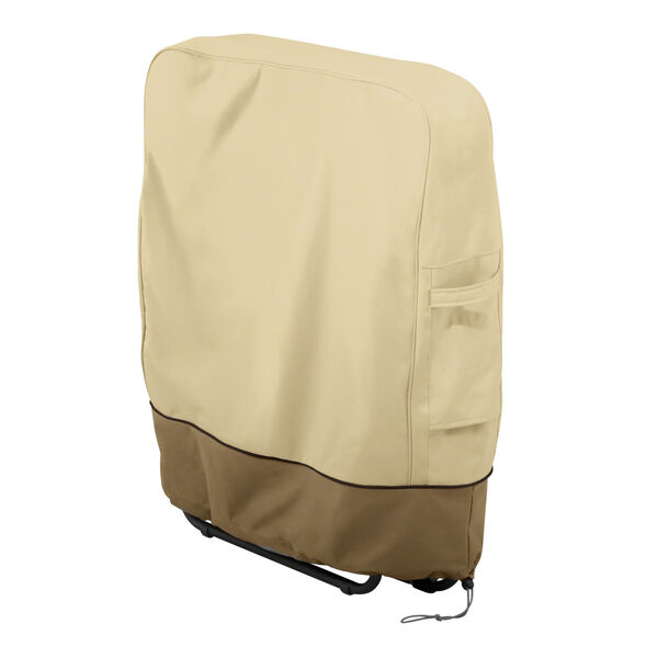 Ash Beige and Brown Zero Gravity Folding Chairs Cover, image 1