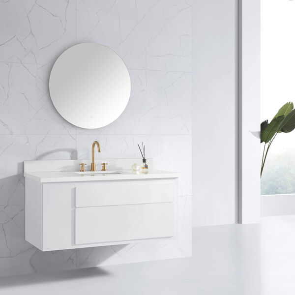 Luana White 30-Inch Frameless LED Mirror, image 4