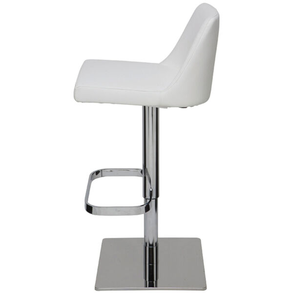 Rome White and Silver Adjustable Stool, image 3
