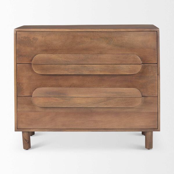 Astrid Medium Brown Three-Drawer Cabinet, image 2