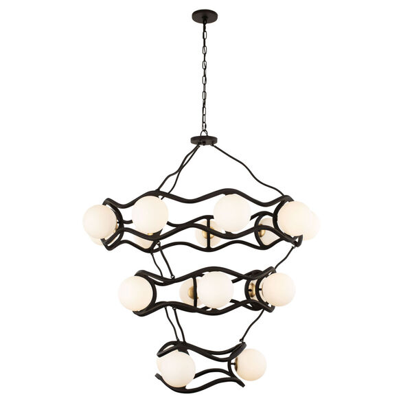 Black Betty Carbon French Gold 18-Light Three-Tier Chandelier, image 3