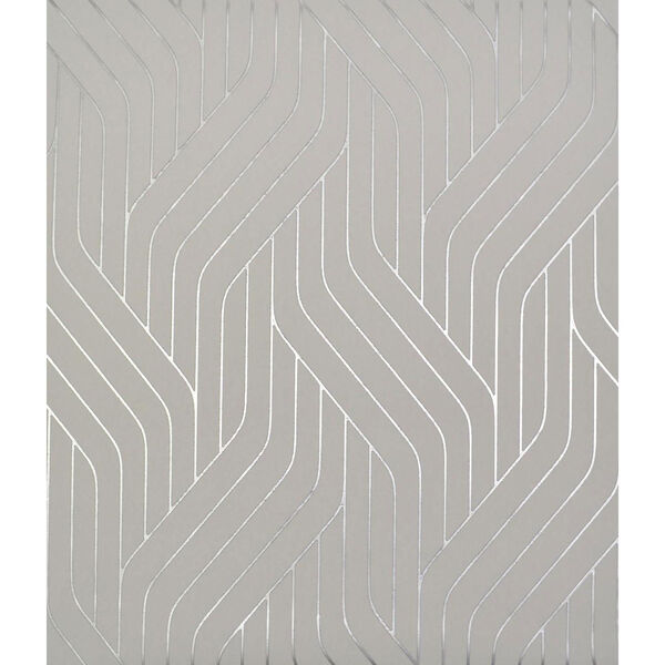 Antonina Vella Modern Metals Ebb And Flow Grey and Silver Wallpaper, image 1