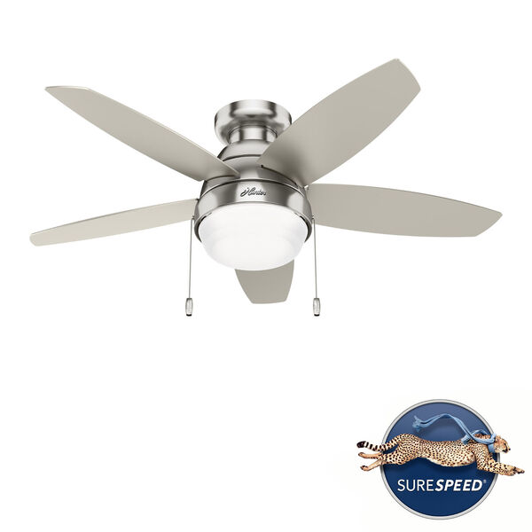 Lilliana Brushed Nickel 44-Inch Two-Light LED Ceiling Fan, image 1
