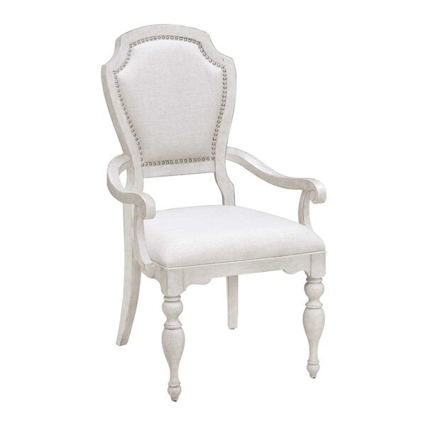 Glendale Estates White Upholstered Dining Arm Chair, image 5