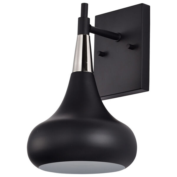 Phoenix Matte Black and Polished Nickel One-Light Wall Sconce, image 1