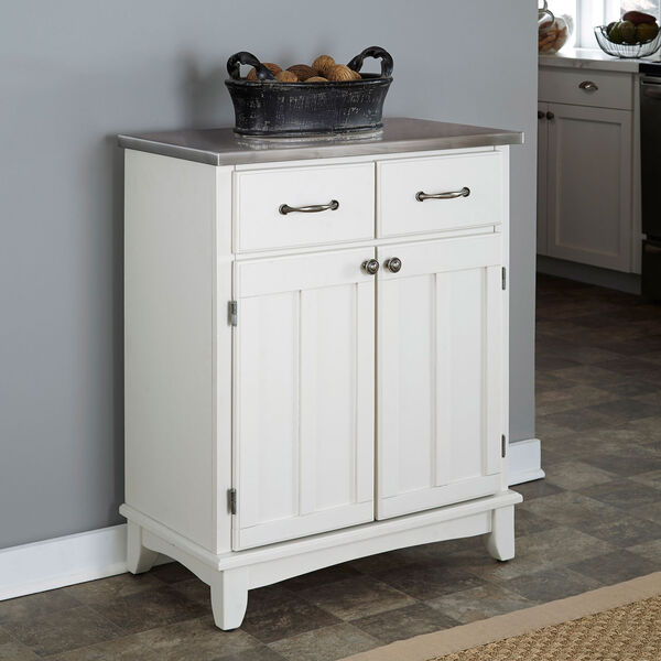 White Buffet with Stainless Top, image 2