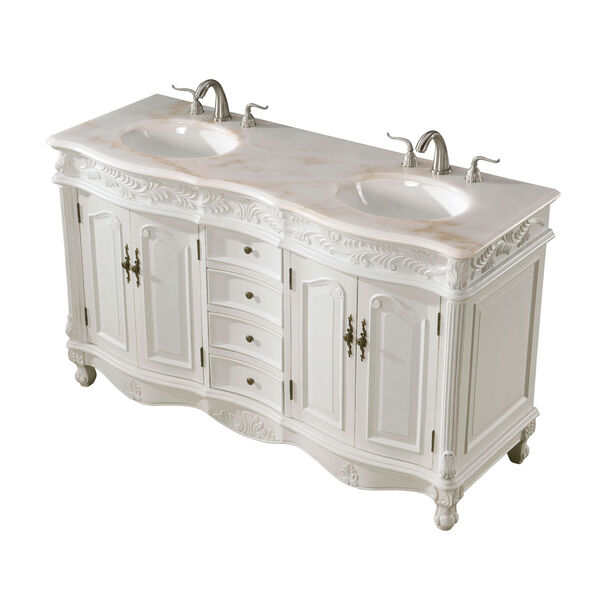 Windsor White 60-Inch Vanity Sink Set, image 3