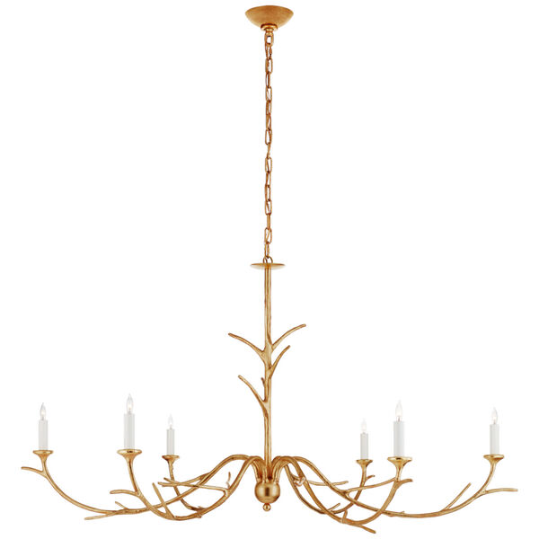 Iberia Large Chandelier in Antique Gold Leaf by Julie Neill, image 1