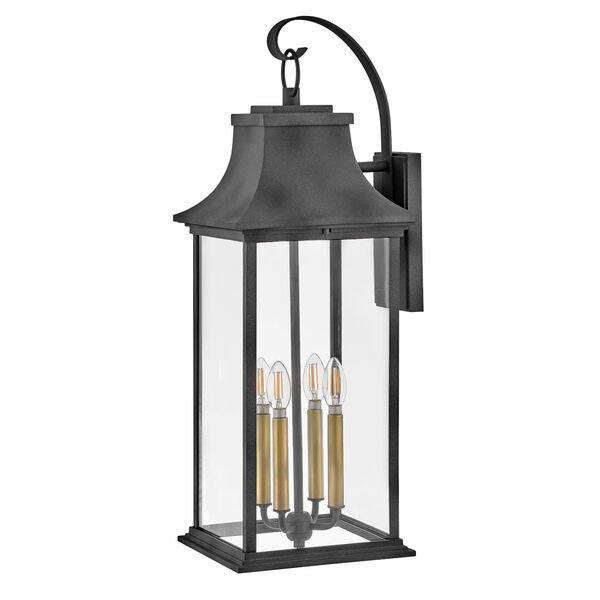 Adair Aged Zinc and Heritage Brass Four-Light Extra Large Wall Mount, image 2
