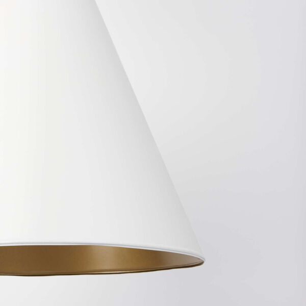 Fenton White and Gold One-Light Pendant, image 6
