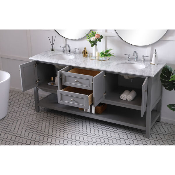 Metropolis Gray 72-Inch Vanity Sink Set, image 5