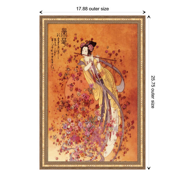Chinese Gold Goddess of Prosperity 18 x 26 Inch Wall Art, image 3