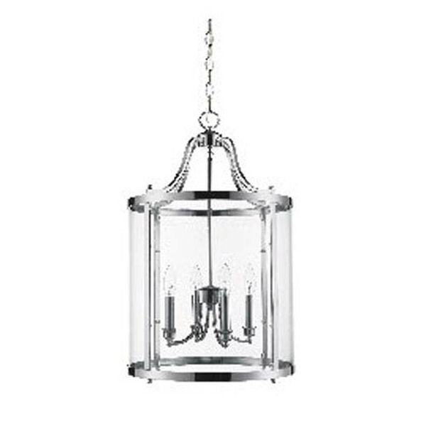 Payton Chrome Four-Light Pendant with Clear Glass, image 1