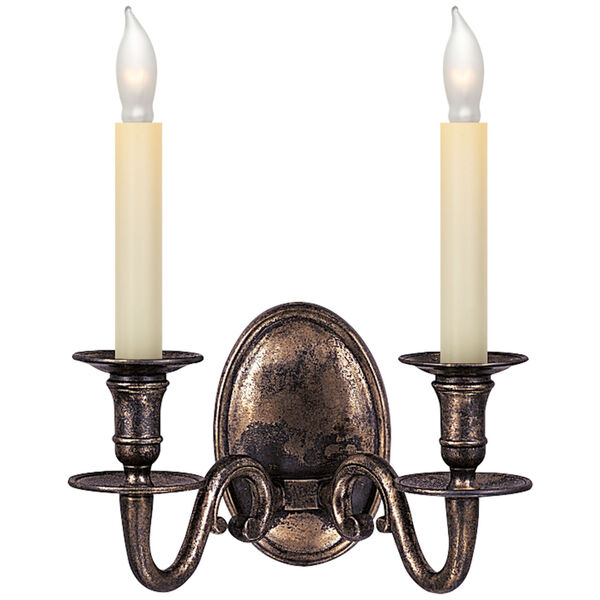 Grosvenor House Double Sconce in Sheffield Nickel by Chapman and Myers, image 1