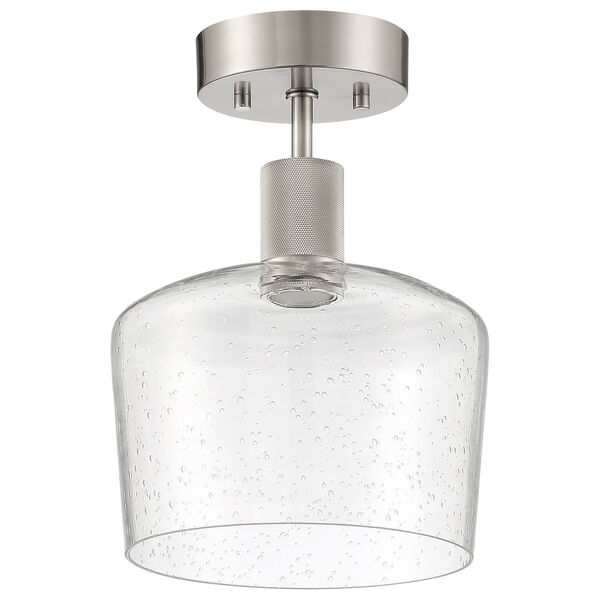 Port Nine Silver Intergrated LED Semi-Flush with Clear Glass, image 4