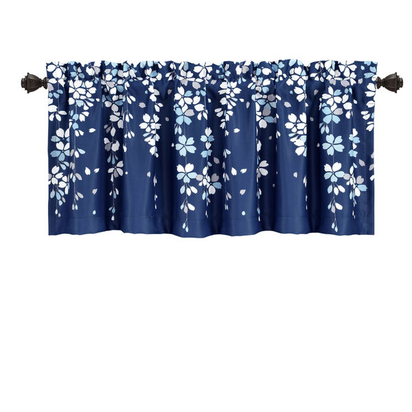 Weeping Flower Navy and White 52 x 18 In. Window Valance - (Open Box), image 6