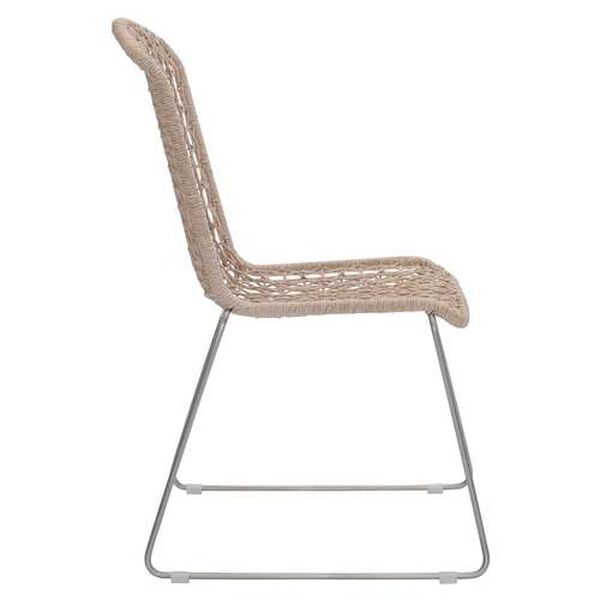 Carmel Natural and Stainless Steel Outdoor Side Chair, image 2