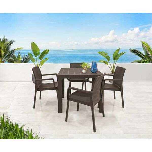 Napoli Brown Five-Piece Outdoor Dining Set, image 2