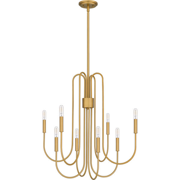 Cabry Brushed Weathered Brass Eight-Light Chandelier, image 4