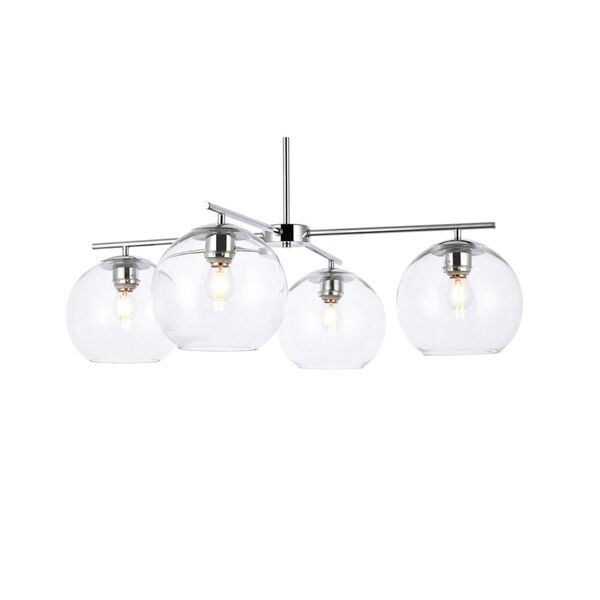 Opus Chrome and Clear Four-Light Pendant, image 3