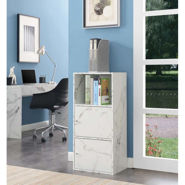 White Marble 35-Inch Xtra Storage Two Door Cabinet, image 2