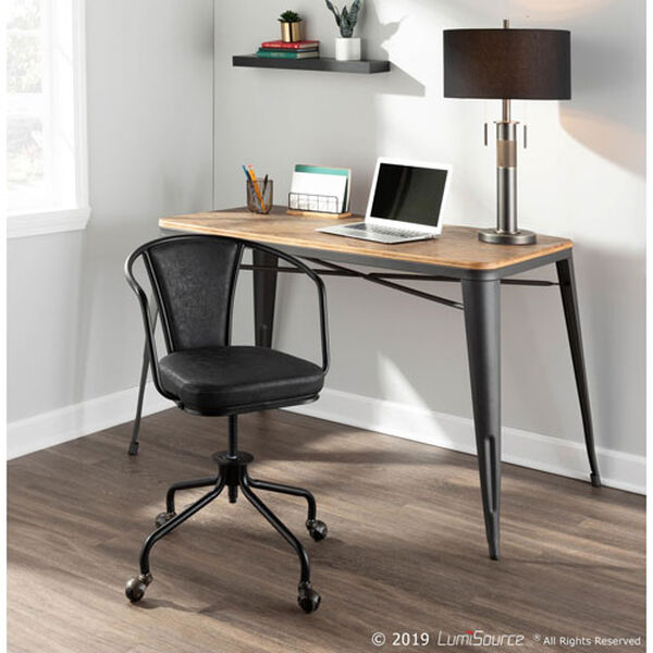 Oregon Black and Dark Grey Upholstered Task Chair, image 3