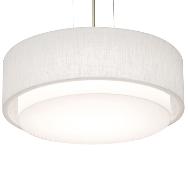 Sanibel 16-Inch Two-Light Pendant with Linen White Shade, image 1