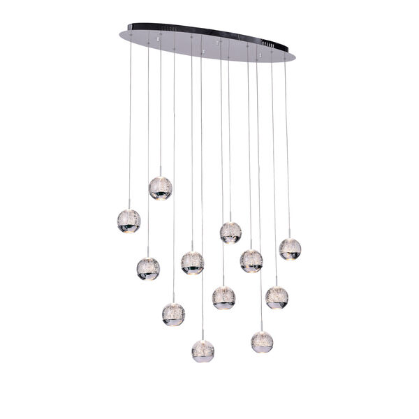 Perrier Chrome 12-Light 5-Inch Pendant with K9 Clear Crystal, image 1