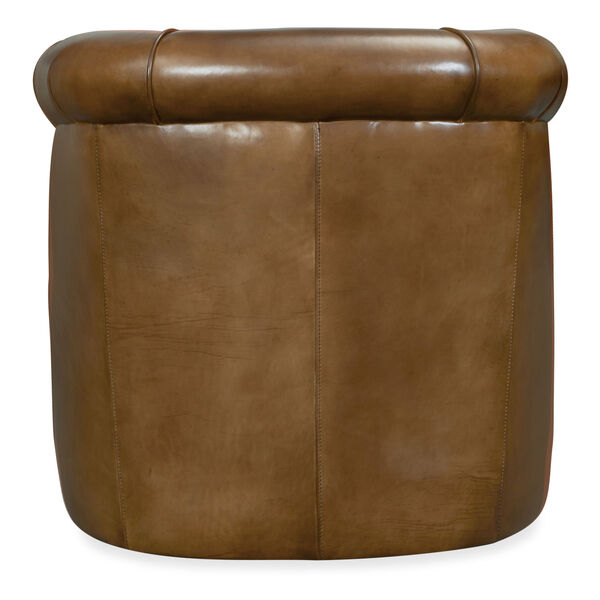 CC Brown 32-Inch Swivel Leather Club Chair, image 2