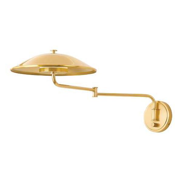 Brockville Aged Brass LED Plug-In Sconce, image 1