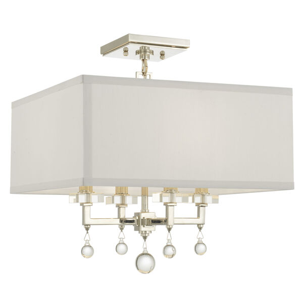Paxton Polished Nickel Four-Light Ceiling Mount, image 1