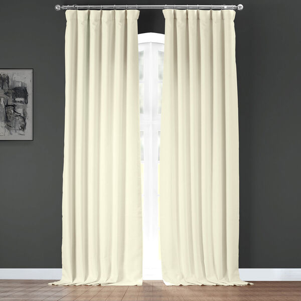 Italian Faux Linen Gravity Ivory 50 in W x 108 in H Single Panel Curtain, image 2