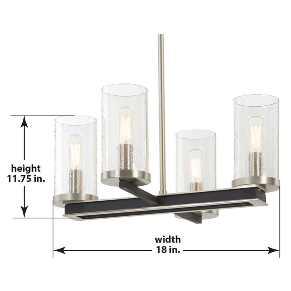Coles Crossing Coal And Brushed Nickel Four-Light Chandelier, image 2