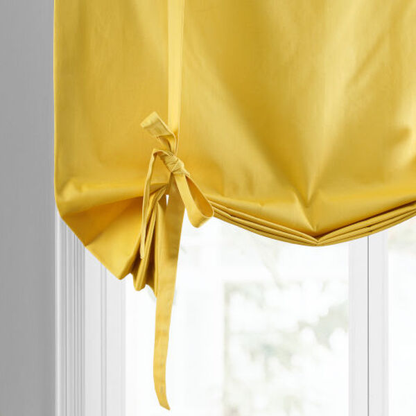 Mustard Yellow Solid Cotton Tie-Up Window Shade Single Panel, image 4