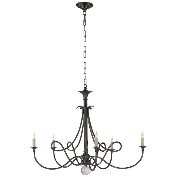 Double Twist Large Chandelier in Bronze by Eric Cohler, image 1