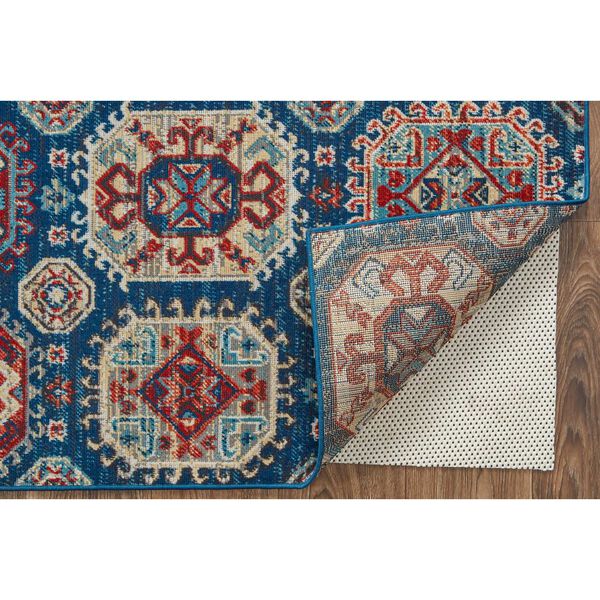 Nolan Bohemian Eclectic Patchwork Blue Red Tan Area Rug, image 6