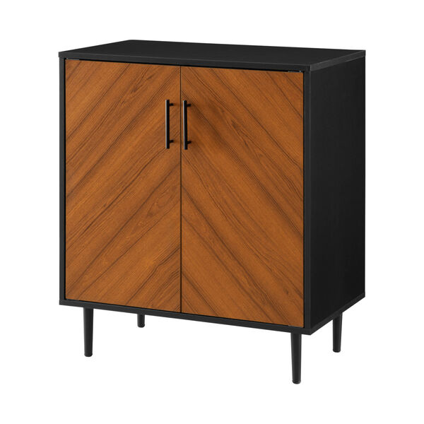 Hampton Solid Black and Brown Accent Cabinet, image 4