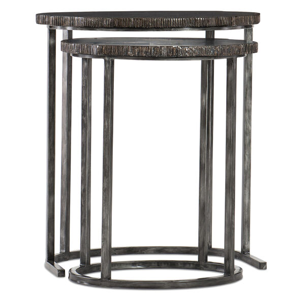 Black Nesting Tables in Wood and Metal, image 1
