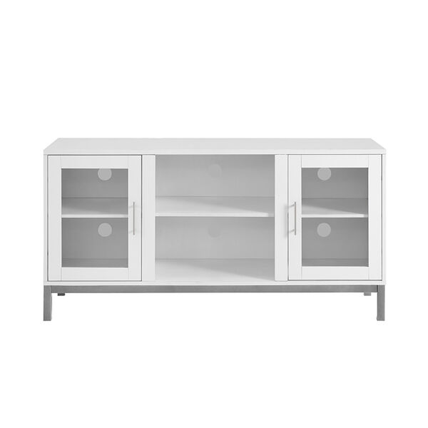 52-Inch Avenue Wood TV Console with Metal Legs - White, image 5