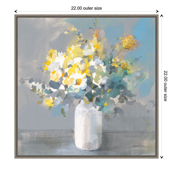 Danhui Nai Gray Touch of Spring I White Vase 22 x 22 Inch Wall Art, image 3
